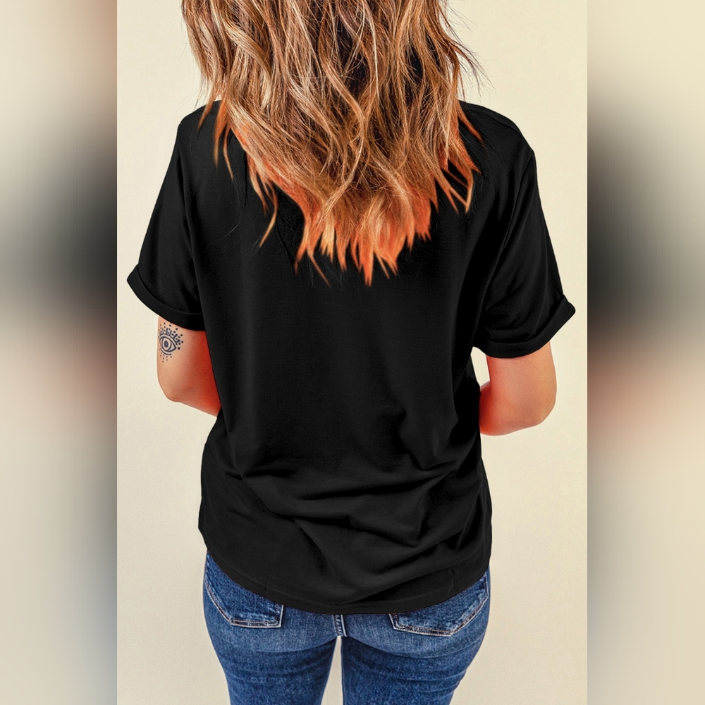 Baseball American Flag Graphic Shirt Patriotic Womens Lightweight Short Sleeve - Picture 5 of 13
